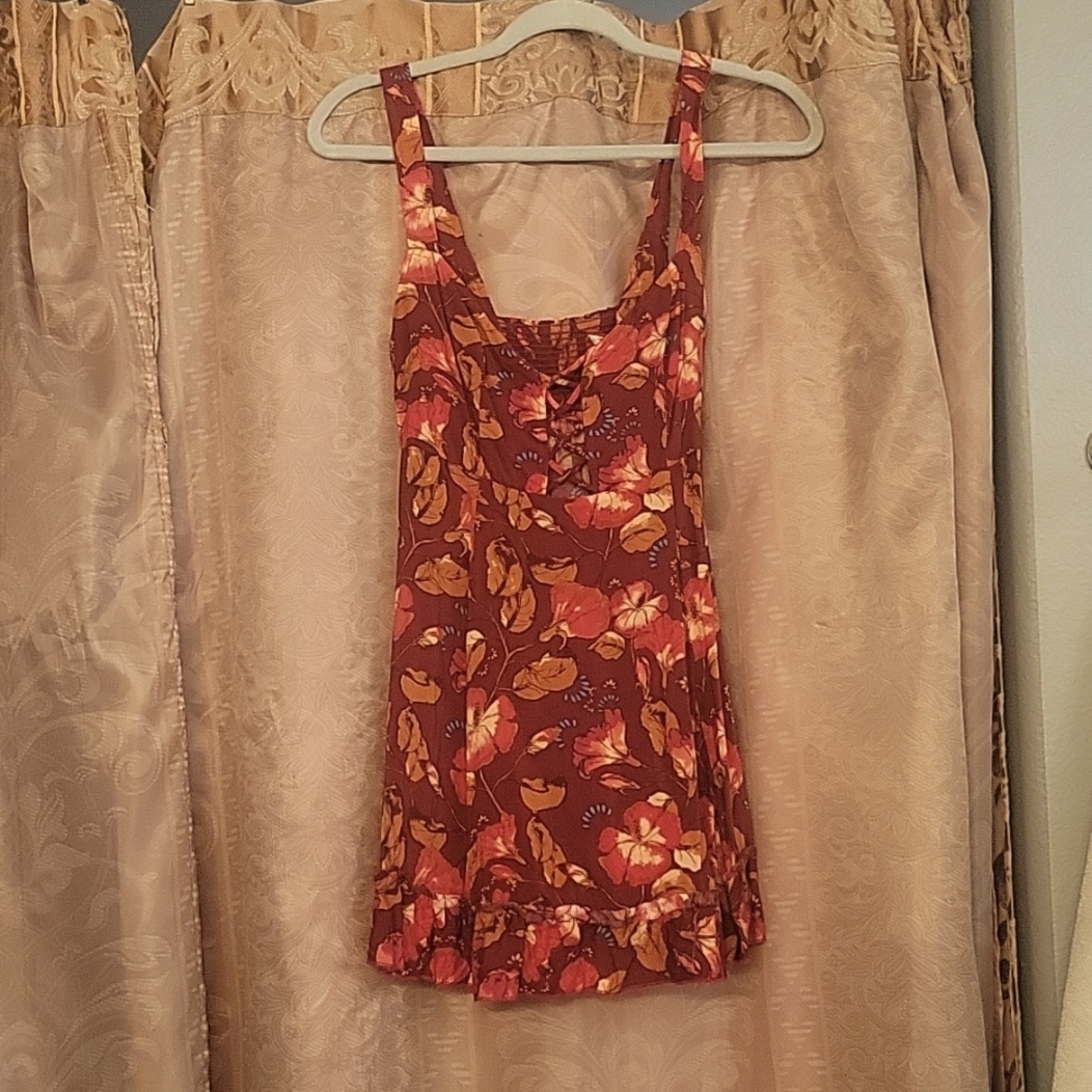 Free People Multi-color Red shorty dress/top